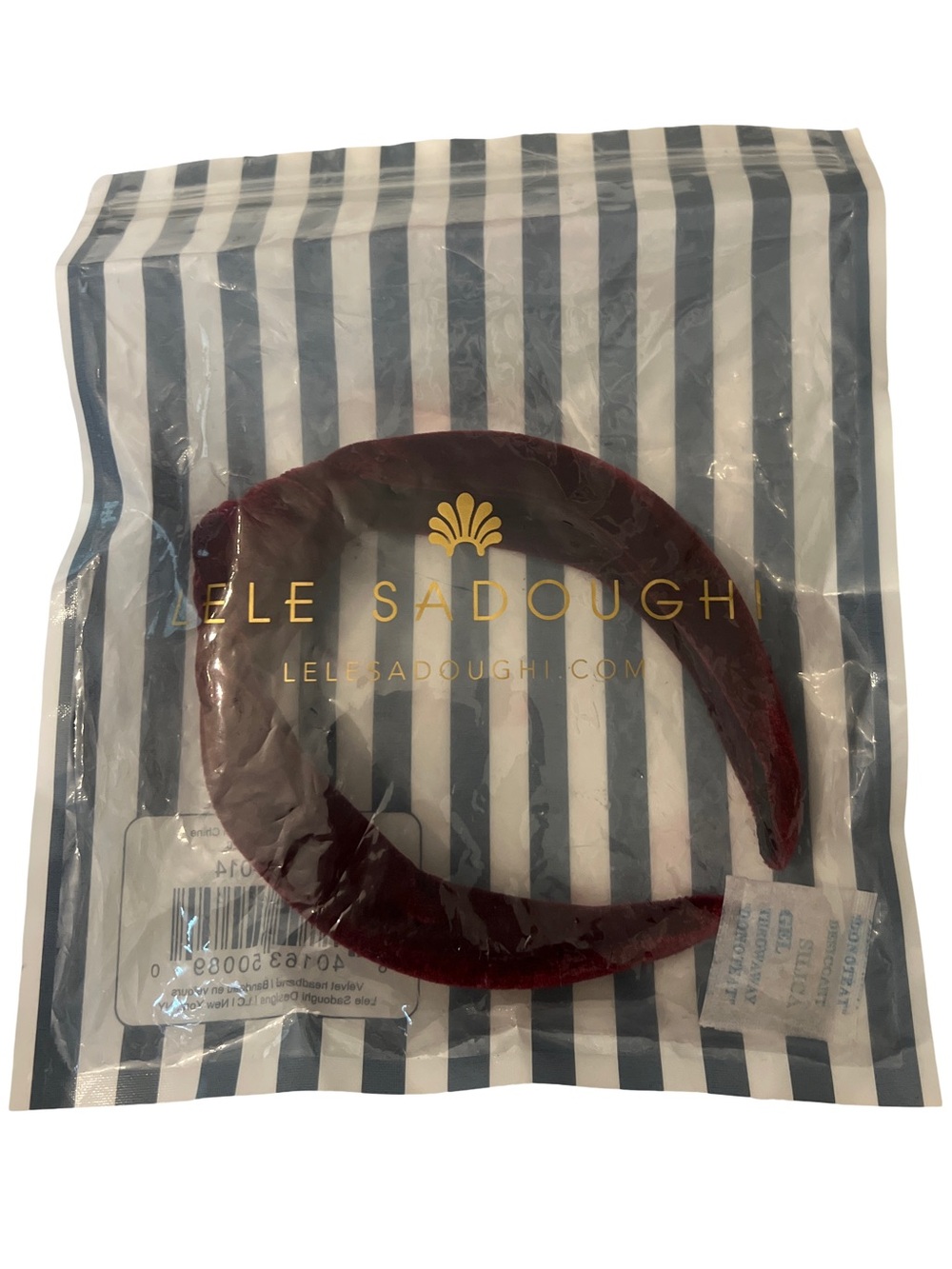 Lele Sadoughi Deep Red Velvet Headband